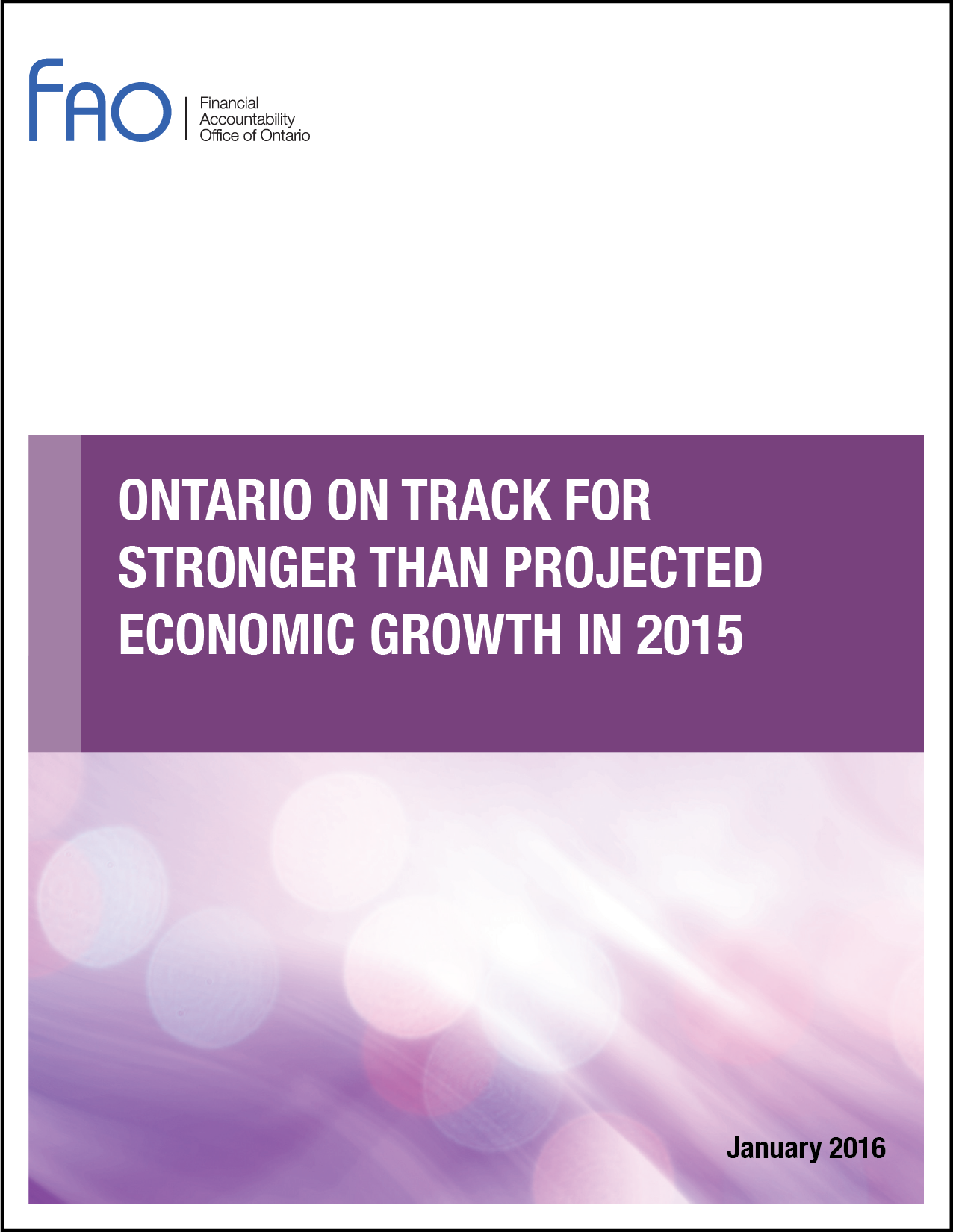 Ontario on Track for Stronger than Projected Economic Growth in 2015